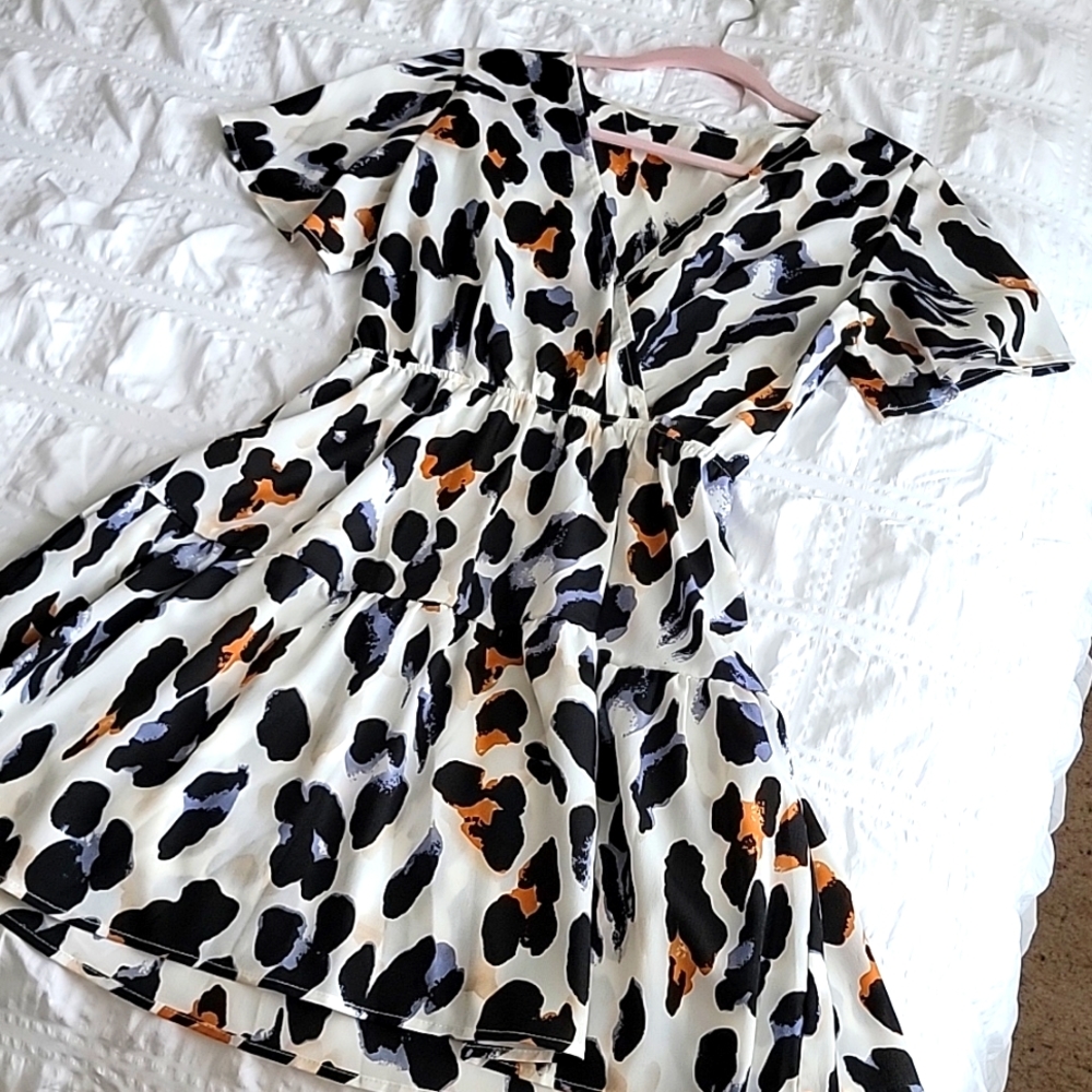 Animal print mini dress